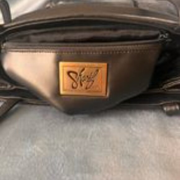 Vintage Shaif Patterned Sling Purse, Brown, Black, - Picture 4 of 6